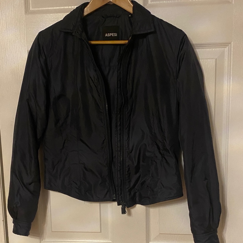 Aspesi Women's Classic Black Bomber Jacket